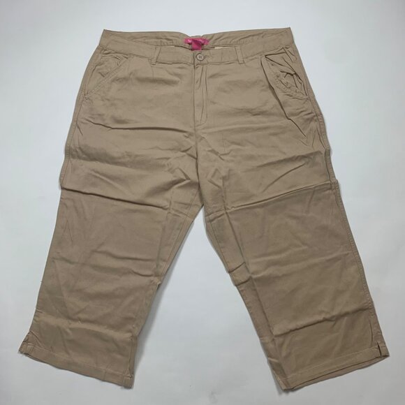 Lot of 2 Woman Within Brown and Tan Classic Fit Pants Size 16W - Picture 11 of 11